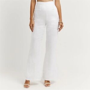 DISSH Aisle White Linen Flare Pant Size 4